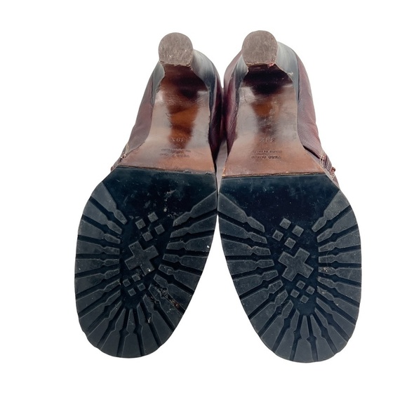 TP Brown Leather Victorian Lace Up Heeled Boots Size 38 1/2 Women's - Picture 10 of 11